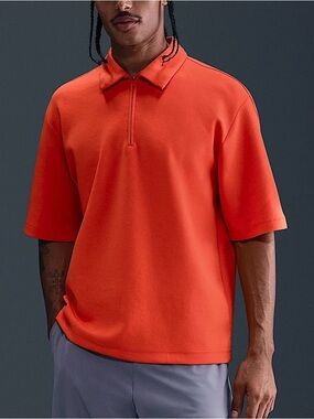 NWT Nike 24.7 ImpossiblySoft Men Dri-FIT Polo Shirt Medium Loose Fit Orange